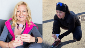 Beatrice Drach und rechts ihre Kundin beim Lauftraining zeigen Fitness und Energie für Frauen ab 45